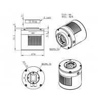 ZWO MONO Cooled Astro Camera ASI 183 MM Pro Sensor D=15.9 mm