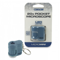 Kapesní mikroskop Carson MicroMini™ 20x LED+UV Modrý