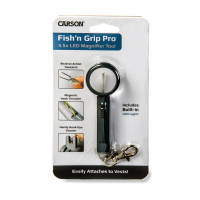 Zvětšovací sklo Carson Fish’n Grip Pro™ 4.5x LED Lighted Magnifier with Reverse Action Tweezers, Magnetic Hook Cleaner & Line Cutter